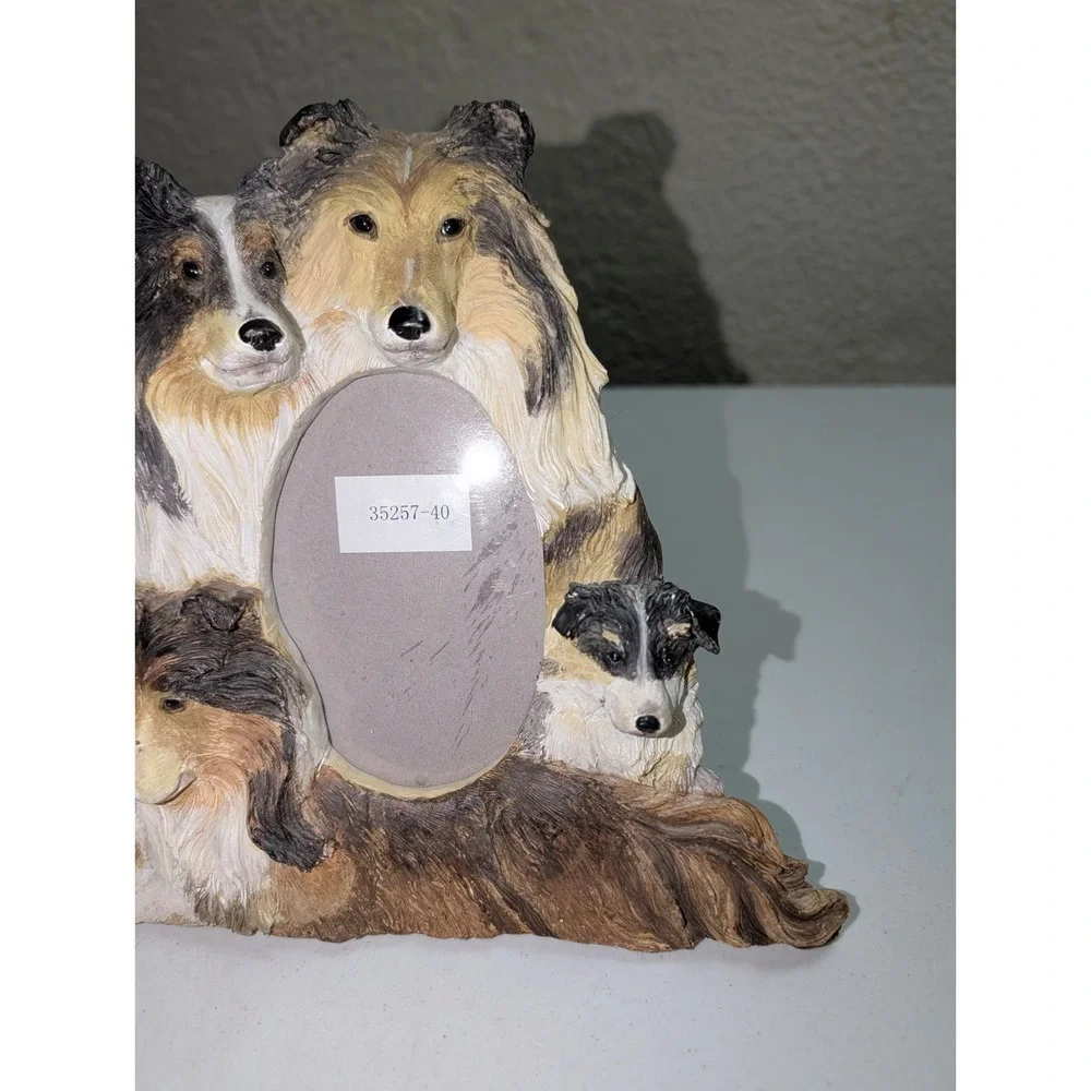 Collie‎ or Sheltie Dog Picture Photo Frame Black With 3D Effect Design 3.5